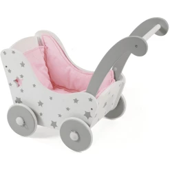 BAYER CHIC 2000 Holz-Puppenwagen Stars Grau