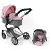 BAYER CHIC 2000 Kombi-Puppenwagen Lia, Melange Grau-rosa