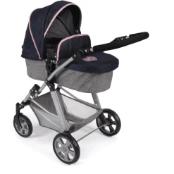 BAYER CHIC 2000 Kombi Puppenwagen NELE Melange Navy Grau