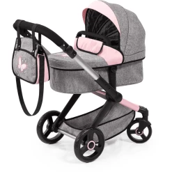 Bayer Design Kombi-Puppenwagen Xeo Grau/Rosa