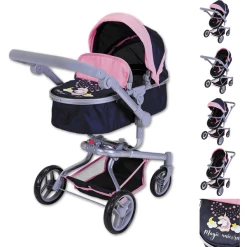 Knorr Toys® Puppenwagen Boonk - "Magic Unicorn" Blau