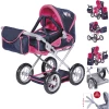 Knorr Toys® Puppenwagen Ruby - "flying Hearts Blue Pink" Blau