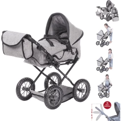 Knorr Toys® Puppenwagen Ruby - "stone Black" Grau