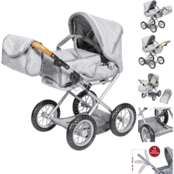 Knorr Toys® Puppenwagen Ruby - "stone Brown" Grau