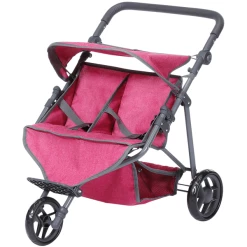 Knorr Toys® Zwillingspuppenwagen Duo - "berry" Rosa