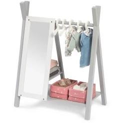 MUSTERKIND® Puppen-Garderobe Viola Grau/weiß
