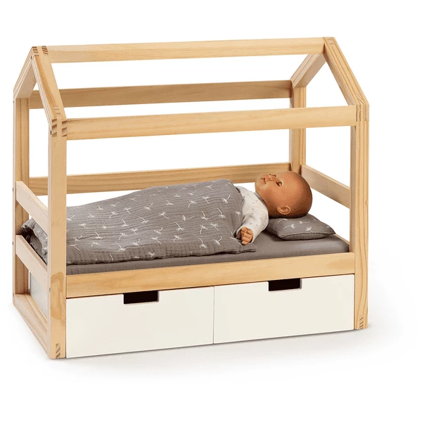 MUSTERKIND® Puppen-Hausbett Viola Natur/weiß