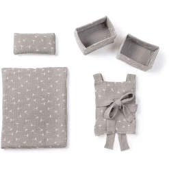 MUSTERKIND® Puppen Stoff-Set Viola Grau