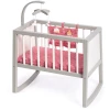 MUSTERKIND® Puppenwiege Viola Grau/weiß/altrosa