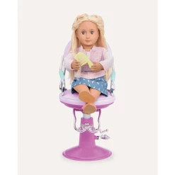 Our Generation Friseursalon Stuhl Lila Mehrfarbig